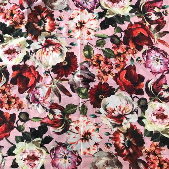 Floral Square Satin Scarf